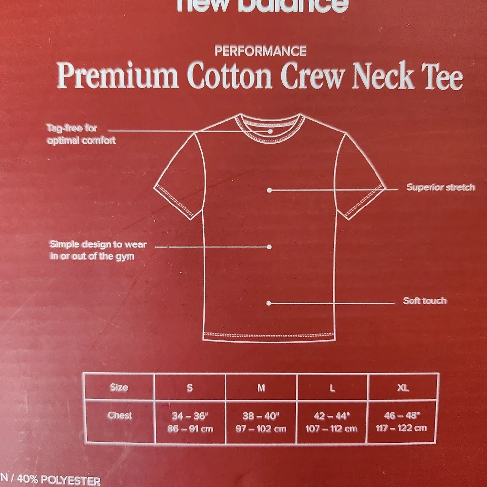New Balance Performance Cotton Crew Neck TShirts 3-Pack Mens Size Medium (M) NEW